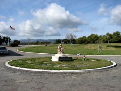 The round area at the entrance to Pajaro Valley Memorial Park. February, 2012