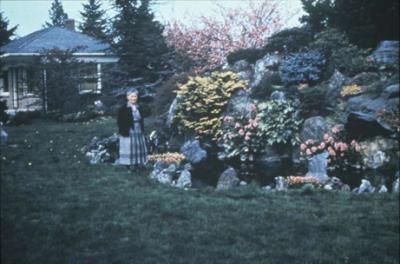 Kuni Mukai in her garden, 1940’s