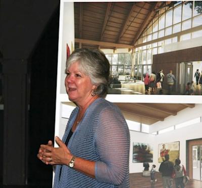 Senator Sharon Nelson announces $2 million appropriation for Vashon Center for the Arts. Photo Ann Nicklason